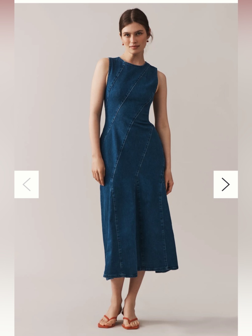 Anthropologie Denim Midi Dress in Deep Blue